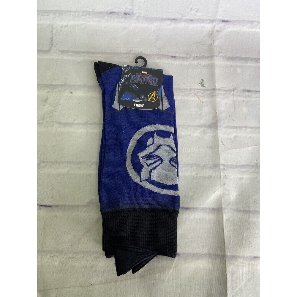 Black Panther With Ears Character Mens Crew Novelty Socks 1 Pair Shoe Size 8-12